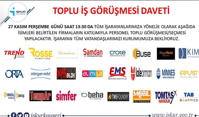 500 kişilik alım için toplu iş görüşmesi gerçekleşecek