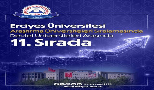 ERÜ, devlet üniversiteleri arasında 11. oldu