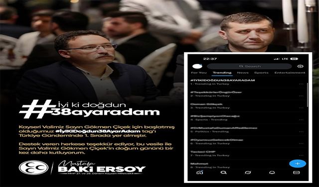 MHP'li Ersoy’un paylaştığı İyiKiDoğdun38AyarAdam etiketi X gündeminde