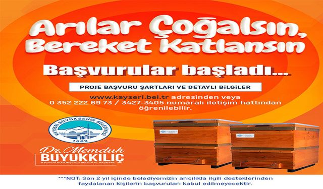 Büyükşehir’in “Arılar Çoğalsın, Bereket Katlansın” projesine başvurular başladı