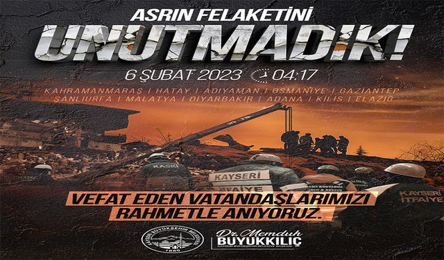 Başkan Büyükkılıç: "6 Şubat, Milletçe Birbirimize Daha Sıkı Sarıldığımız Tarihtir"