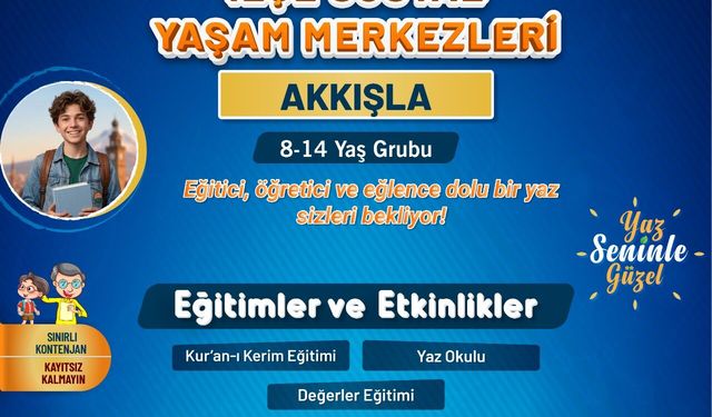 KAYMEK’in İlçe Sosyal Yaşam Merkezleri Yaz Okulu Kayıtları Başladı