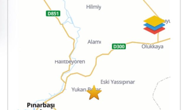 Pınarbaşı İlçesinde 1 Dakika Arayla 2 Deprem