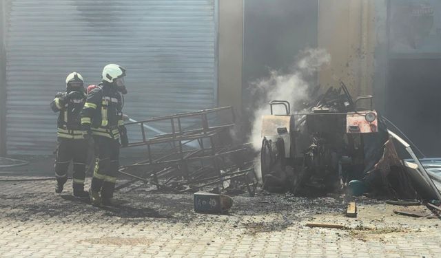 Kayseri’de Sünger Üretim Atölyesinde Yangın