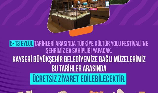 Büyükşehir’in Müzeleri, Türkiye Kültür Yolu Festivali Boyunca Ücretsiz