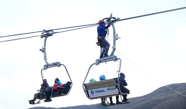 Erciyes’te Teleferikte Kalanların Kurtarılması İçin Eğitim