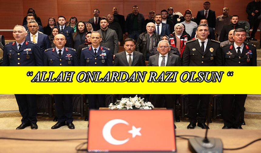Kayseri’de 5 şehit ailesi ve 12 gaziye Devlet Övünç Madalyası takdim edildi