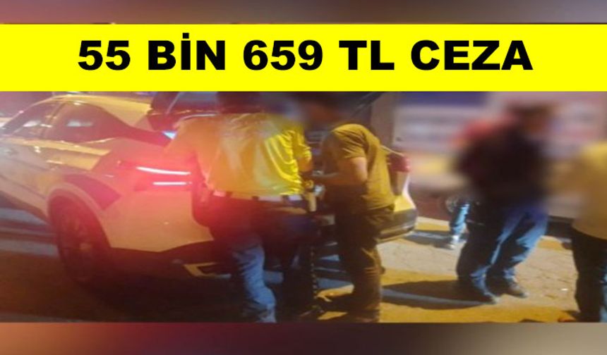 Alkollü sürücüye 55 bin 659 lira ceza