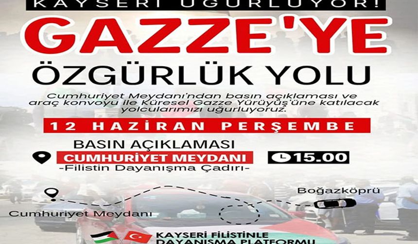 Kayseri'den 10 aktivist Gazze Yürüyüşü için Mısır’a uğurlanacak