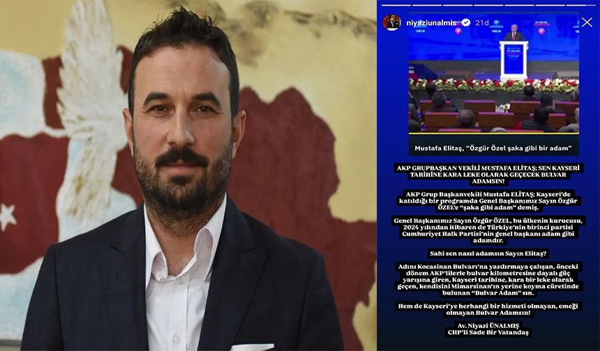 CHP’li Ünalmış’tan Elitaş’a; “Sen bulvar adamısın”