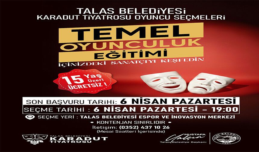 KARADUT TİYATROSU’NA YENİ YETENEKLER İÇİN SON  ÇAĞRI