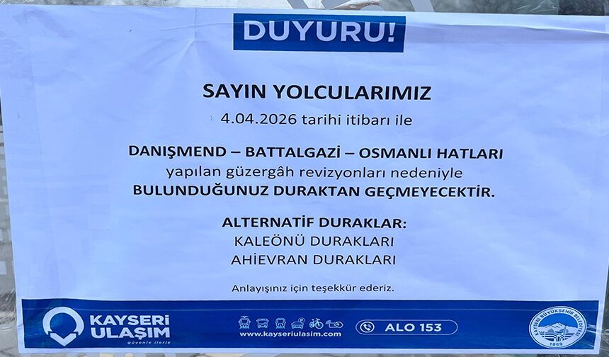 Danışment, Battalgazi ve Osmanlı otobüs hatlarının durakları değişti