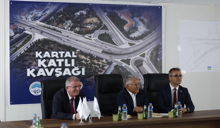 Başkan Büyükkılıç’ın Vizyon Ulaşım Projesi “Kartal Katlı Kavşağı” Hızla İlerliyor