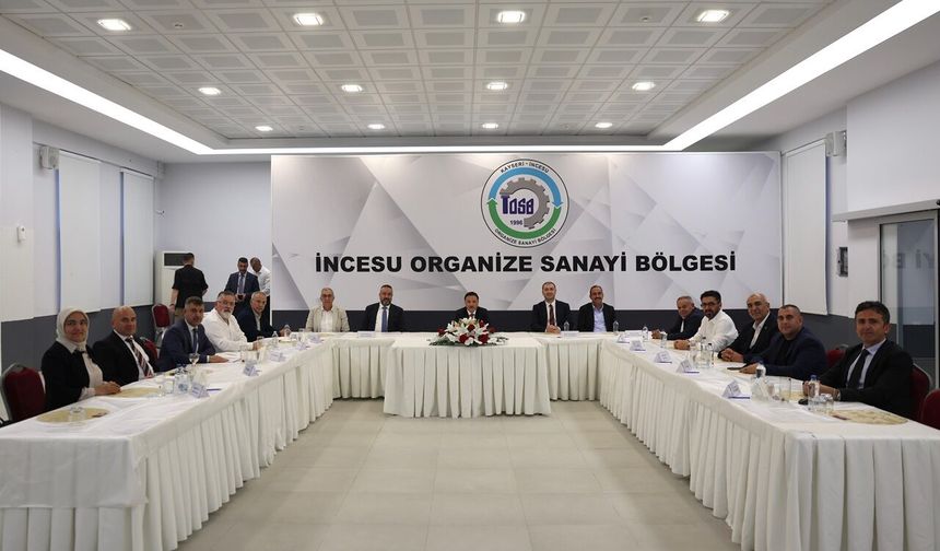 İncesu OSB Heyeti, Vali Çiçek Başkanlığında Toplandı