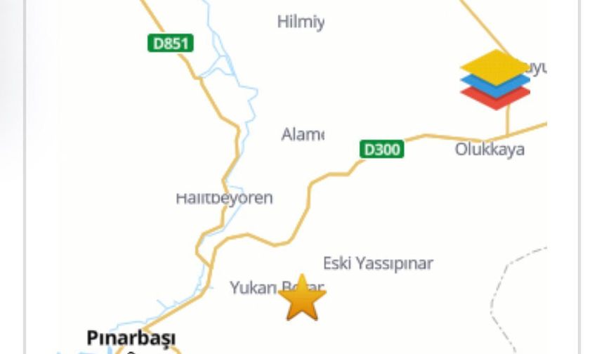 Pınarbaşı İlçesinde 1 Dakika Arayla 2 Deprem