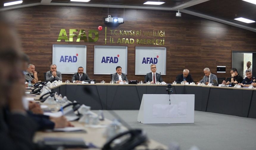 Kayseri’de Afetlere Karşı Alınacak Tedbirler Masaya Yatırıldı